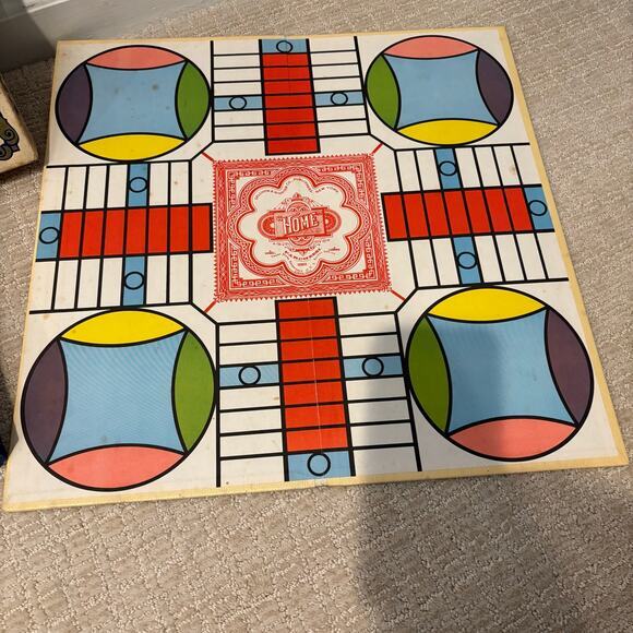 Vintage 1959 PARCHEESI No. 2 Gold Seal Edition Selchow & Righter Mostly Complete - Picture 4 of 6